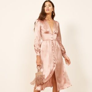Reformation Nicola Dress Blush size 0  NWT